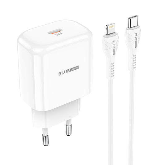 BLUE Power BBN3 Lightning Cable Charger, 20W, 3A, 1 x USB-C, White