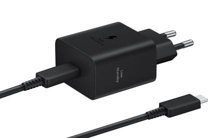 Network Charger With USB-C Cable Samsung, 45W, 4.05A, 1 x USB-C, Black EP-T4511XBEGEU