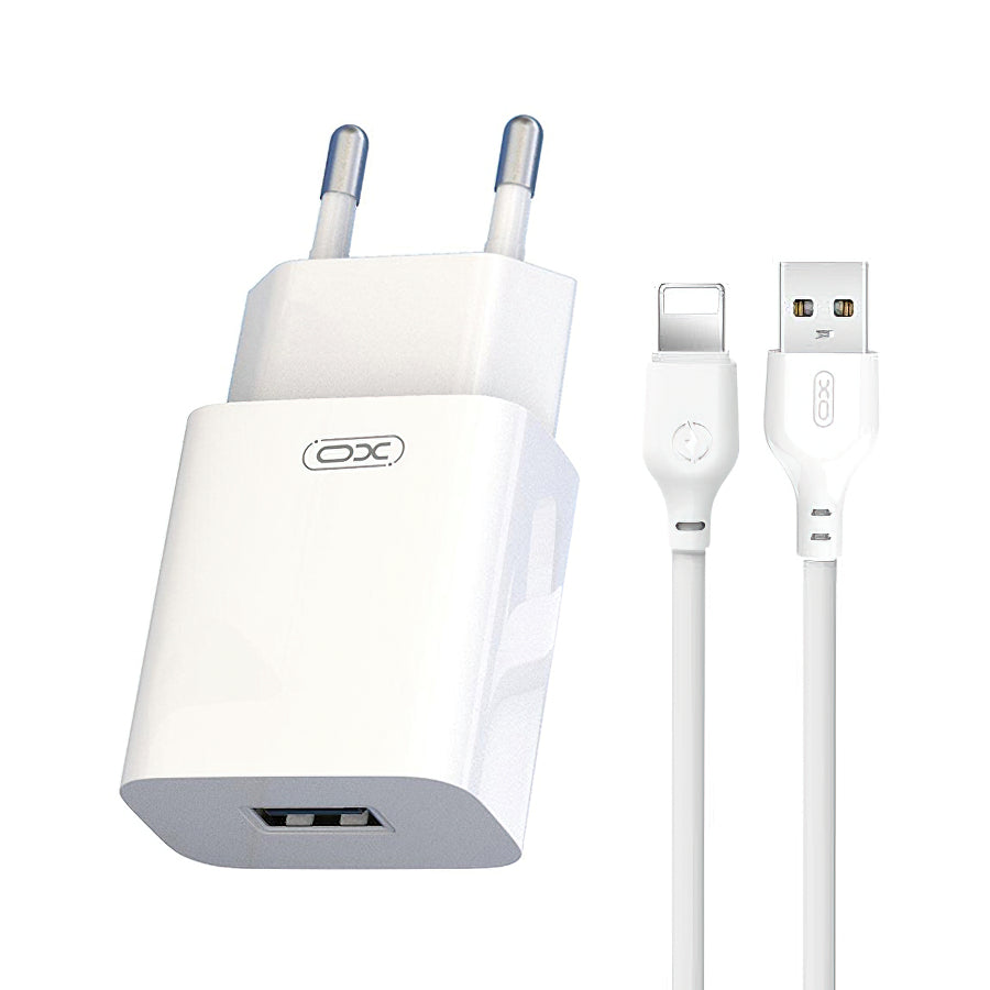 Network Charger with Lightning Cable XO Design L99, 12W, 2.4A, 1 x USB-A, White