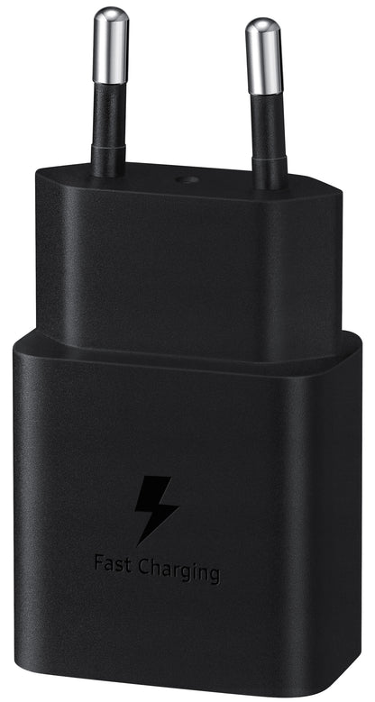 Network Charger with USB-C Cable Samsung, 15W, 2A, 1 x USB-C, Black EP-T1510XBEGEU