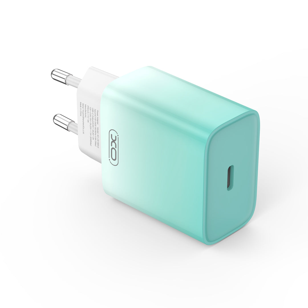 XO Design CE18 USB-C Cable Charger, 30W, 3A, 1 x USB-C, Blue