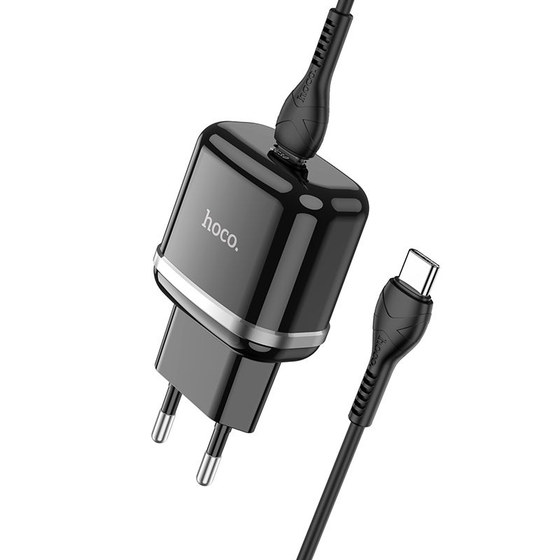 HOCO Victorious N24 USB-C Cable Charger, 20W, 3A, 1 x USB-C, Black