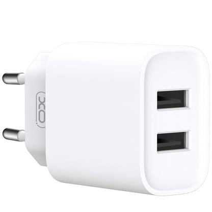 XO Design CE02C USB Charger with MicroUSB Cable, 10.5W, 2.1A, 2 x USB-A, White