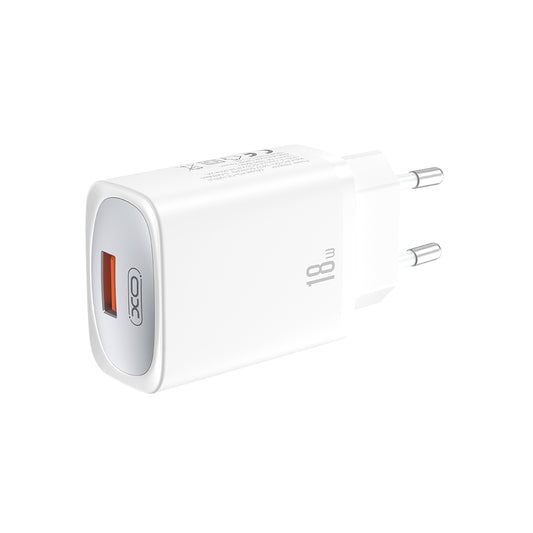 Network Charger with USB-C Cable XO Design CE19, 18W, 3A, 1 x USB-A, White