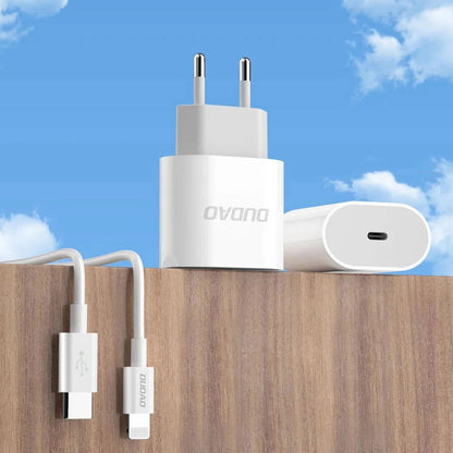 Network Charger with USB-C Cable Dudao A14EUC, 20W, 3A, 1 x USB-C, Black