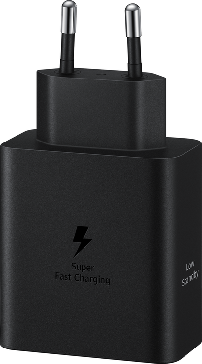 Network Charger With USB-C Cable Samsung, 50W, 3A, 2 x USB-C, Black EP-T5020XBEGEU