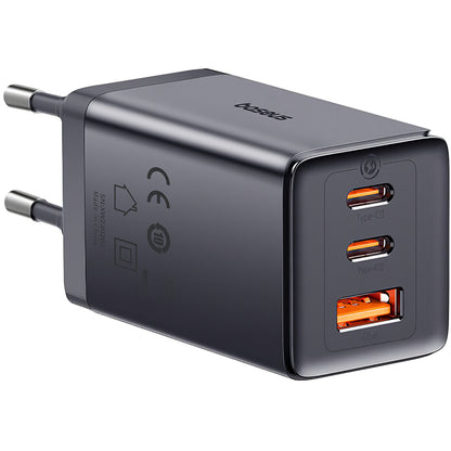 Network Charger With USB-C Cable Baseus GaN5 Pro, 65W, 3.25A, 1 x USB-A - 2 x USB-C, Gray P10110812812827-Z1