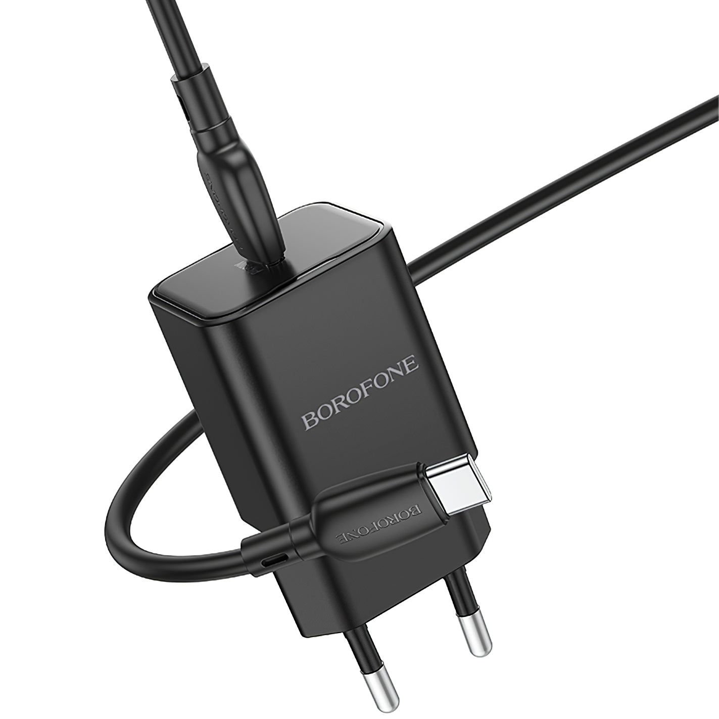 Borofone BN13 Safety USB-C Cable Charger, 30W, 3A, 1 x USB-C, Black