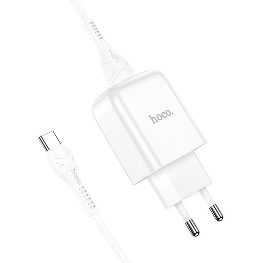 HOCO N2 USB-C Cable Charger, 10W, 2.1A, 1 x USB-A, White