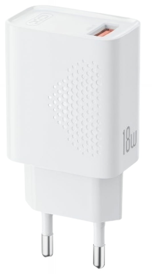 Network Charger with USB-C Cable XO Design L159, 18W, 3A, 1 x USB-A, White