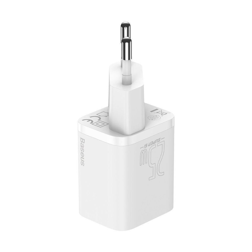 Network Charger With USB-C Cable Baseus Super Si, 25W, 3A, 1 x USB-C, White TZCCSUP-L02