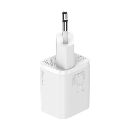 Network Charger With USB-C Cable Baseus Super Si, 25W, 3A, 1 x USB-C, White TZCCSUP-L02