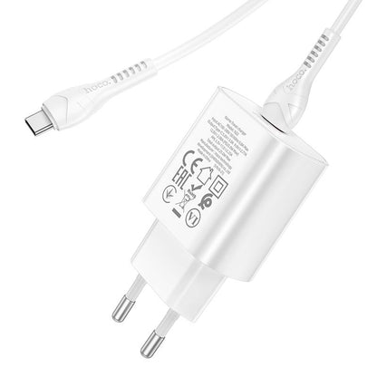 HOCO Jetta N22 USB-C Cable Charger, 25W, 3A, 1 x USB-C, White