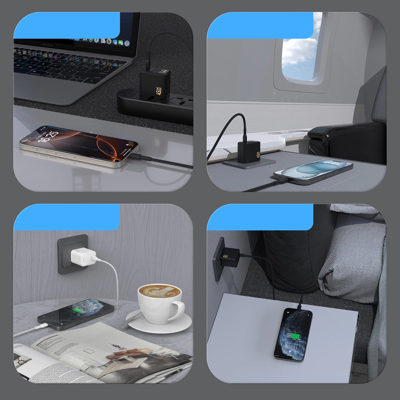 Network Charger with USB-C Cable Dudao A28C, 45W, 3A, 1 x USB-C, Black