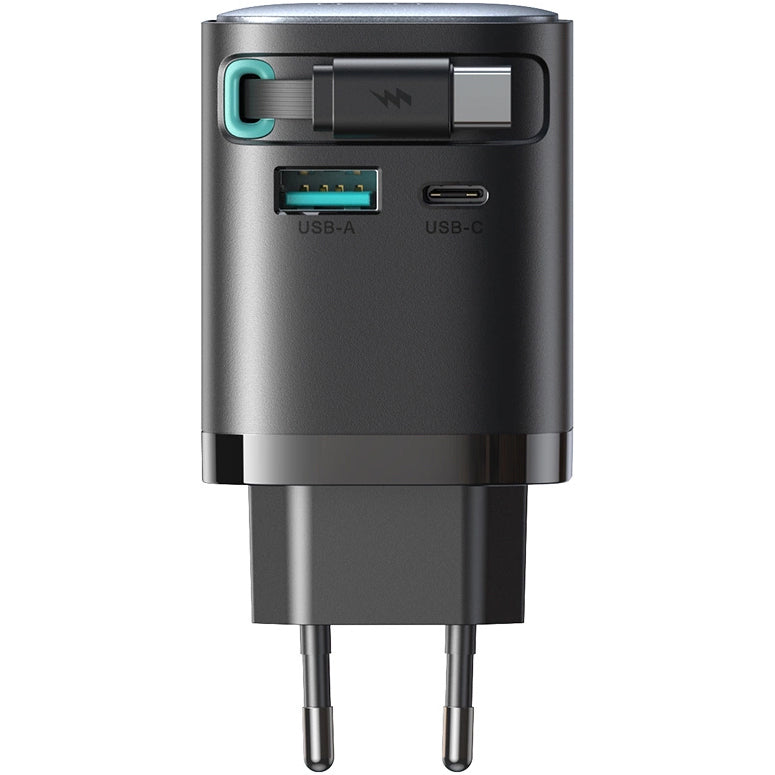 Joyroom JR-TCL02 USB-C Cable Charger, 65W, 3A, 1 x USB-A - 1 x USB-C, Black