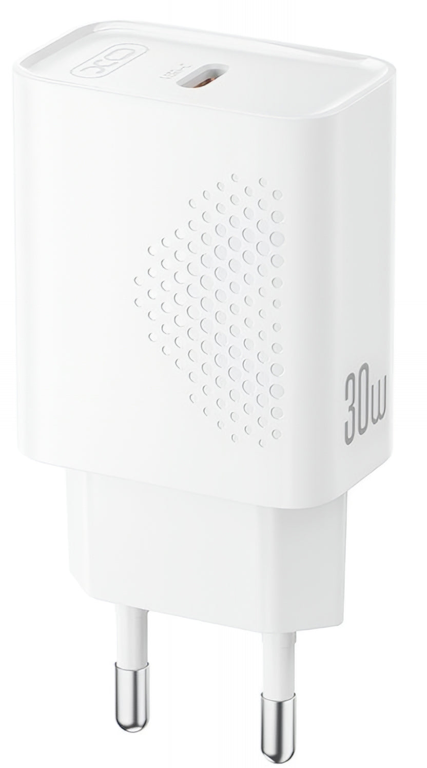 Network Charger with USB-C Cable XO Design L162, 30W, 3A, 1 x USB-C, White