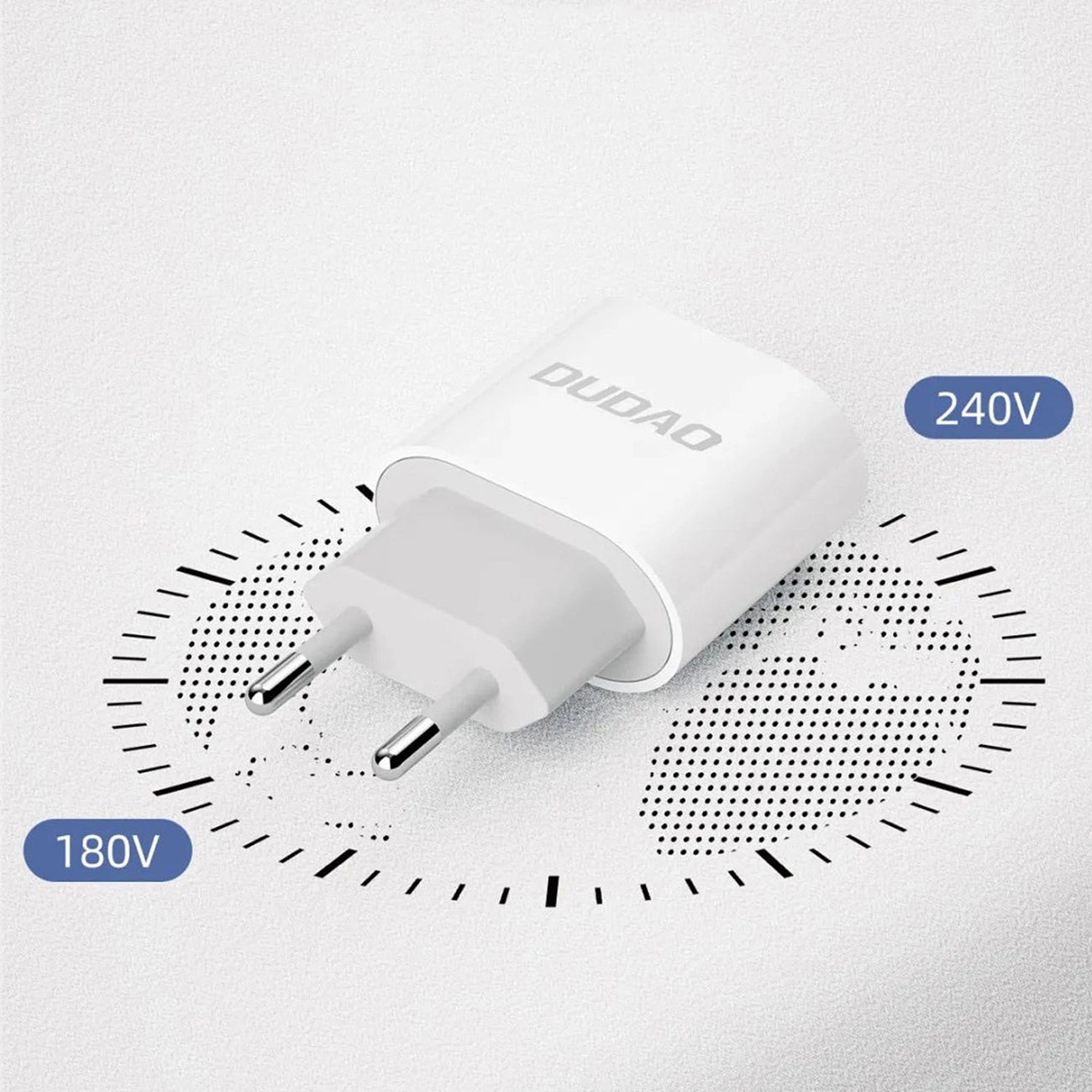 Network Charger with USB-C Cable Dudao A14EUC, 20W, 3A, 1 x USB-C, Black