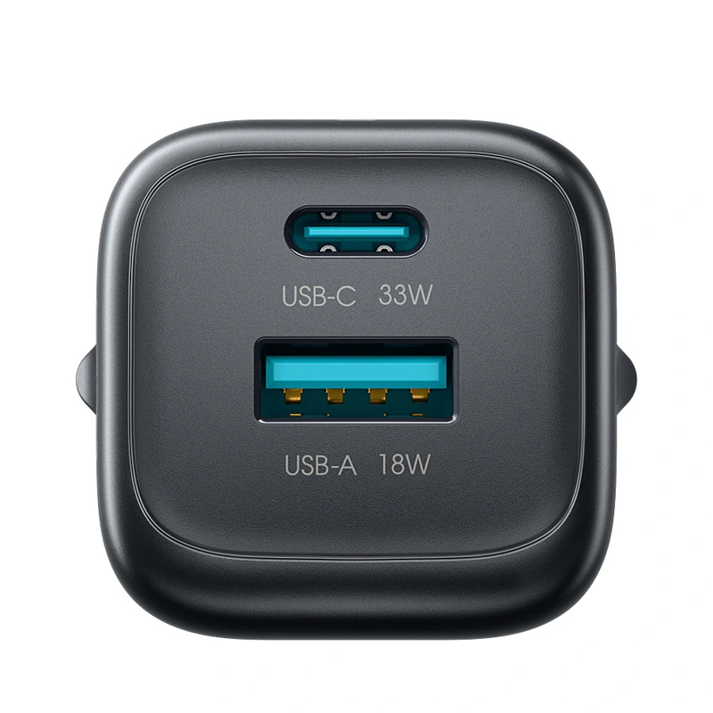 Joyroom JR-TG7 USB-C Cable Wall Charger, 33W, 3A, 1 x USB-A - 1 x USB-C, Black