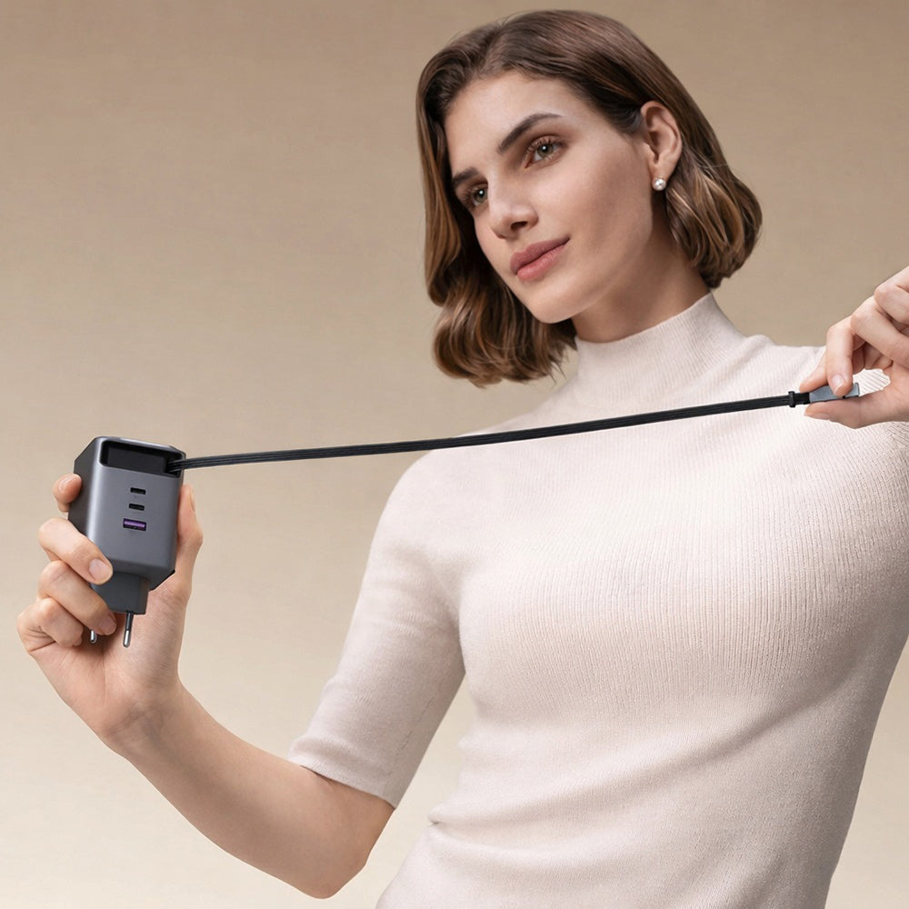 UGREEN X616 USB-C Cable Network Charger (65828), 100W, 5A, 1 x USB-A - 3 x USB-C, Gray