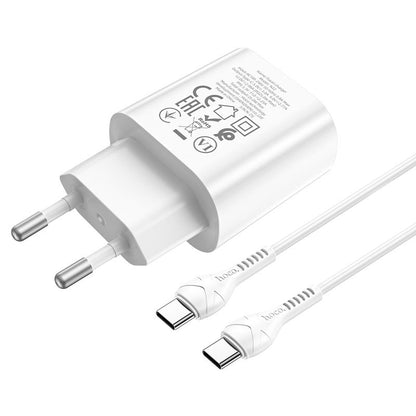 HOCO Jetta N22 USB-C Cable Charger, 25W, 3A, 1 x USB-C, White