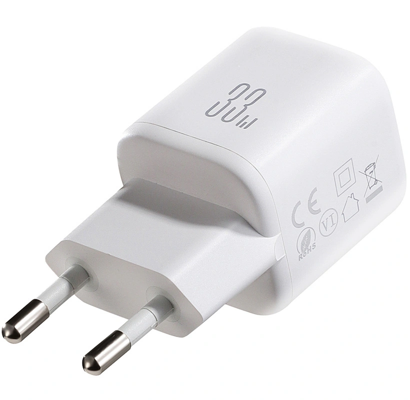 Joyroom JR-TG7 Network Charger with Lightning Cable, 33W, 3A, 1 x USB-A - 1 x USB-C, White