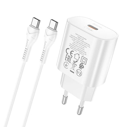 HOCO Jetta N22 USB-C Cable Charger, 25W, 3A, 1 x USB-C, White