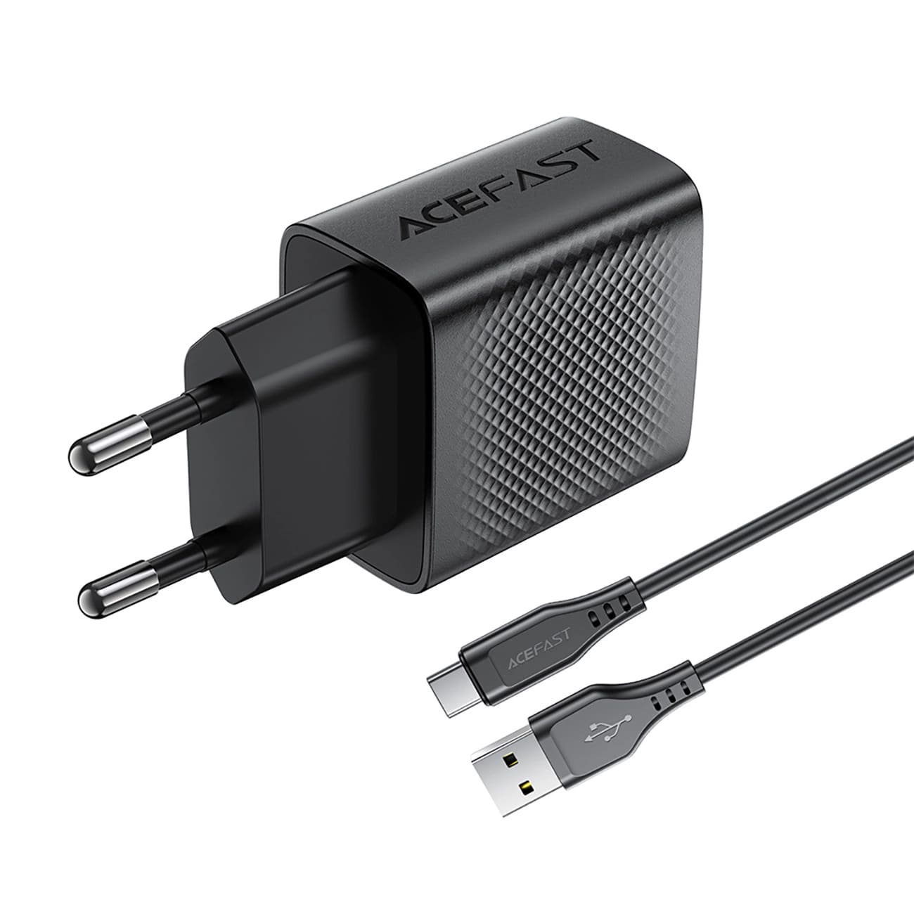 Acefast A90 USB-C Network Charger, 18W, 3A, 1 x USB-A, Black