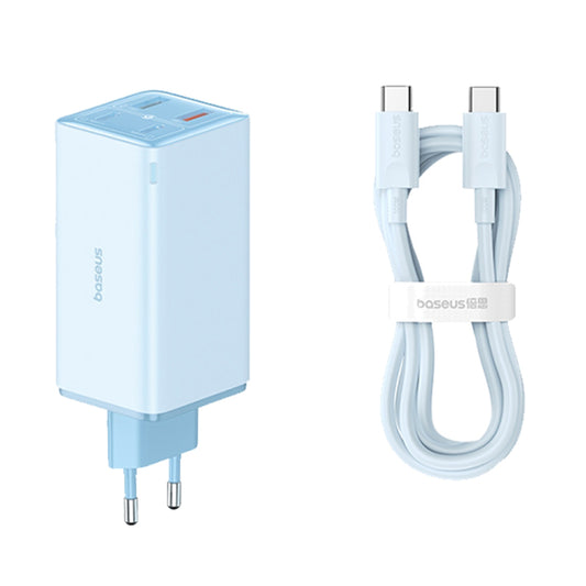 Baseus GaN6 Pro Network Charger with USB-C Cable, 100W, 3.25A, 2 x USB-A - 2 x USB-C, Blue P10162705312-00