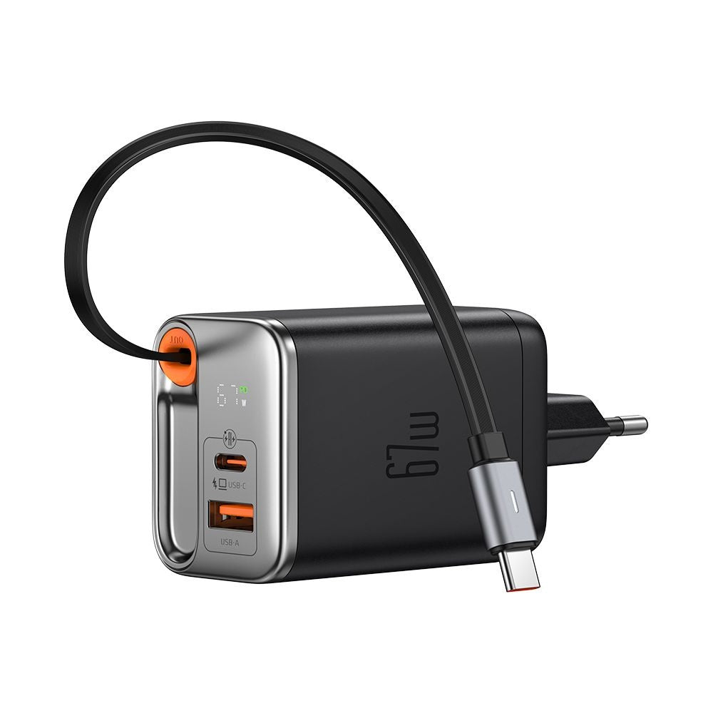 McDodo CH-4100 FreeGo Display Network Charger with USB-C Cable, 67W, 3.35A, 1 x USB-A - 1 x USB-C, Black