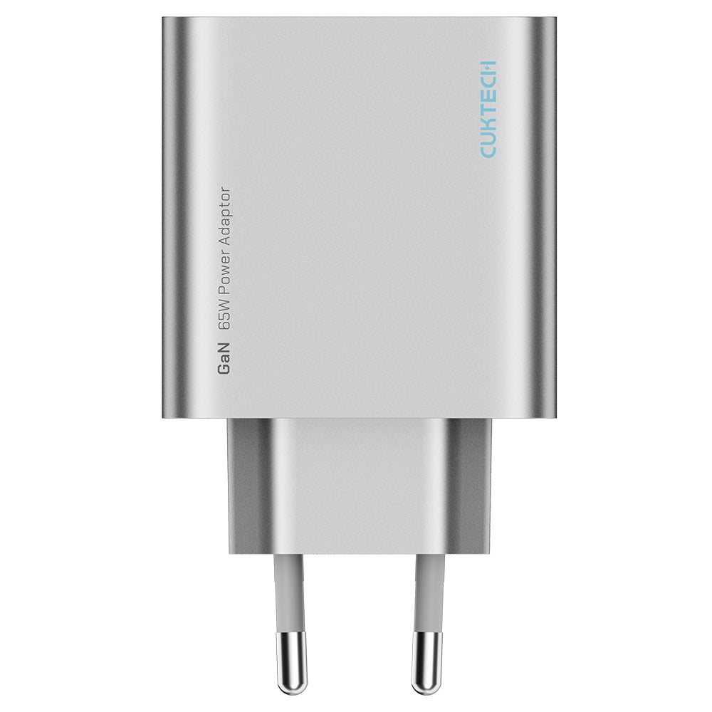 Cuktech Wall Charger, 65W, 3.25A, 1 x USB-A - 2 x USB-C, White CUK0A15CEUSL