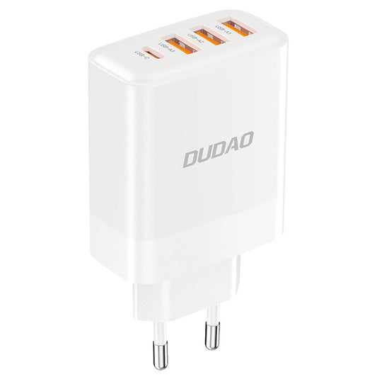 Dudao A5HEU Power Adapter, 20W, 3A, 1 x USB-C - 3 x USB-A, White