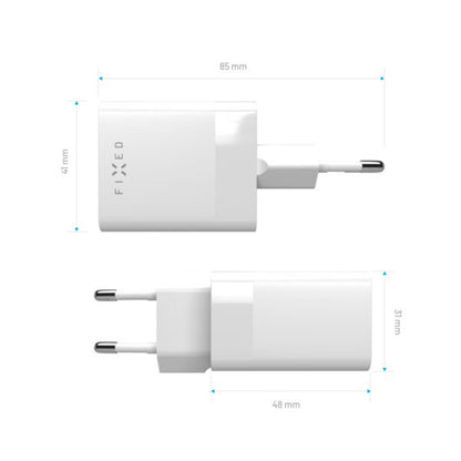 Fixed Mini Network Charger, 45W, 3A, 1 x USB-A - 1 x USB-C, White