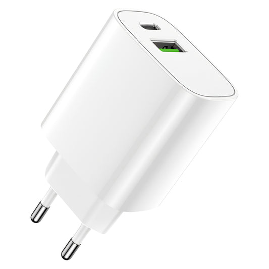 Forever LS-04 Power Adapter, 20W, 3A, 1 x USB-A - 1 x USB-C, White