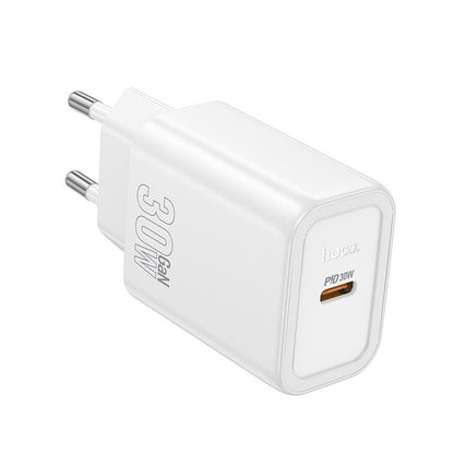 HOCO N62 Network Charger, 30W, 3A, 1 x USB-C, White