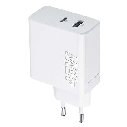 MaXlife MXTC-07-45AC Mains Charger, 45W, 3A, 1 x USB-A - 1 x USB-C, White