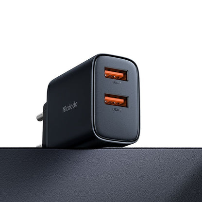 McDodo CH-5070 Beryllium Network Charger, 12W, 2.4A, 2 x USB-A, Black