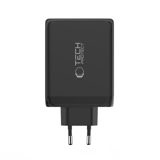 Tech-Protect NC200W-GAN Network Charger, 200W, 5A, 1 x USB-A - 3 x USB-C, Black