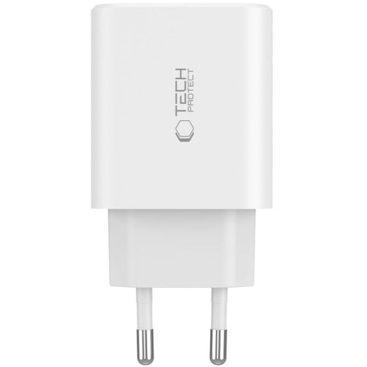 Tech-Protect NC30W Network Charger, 30W, 3A, 1 x USB-A - 2 x USB-C, White