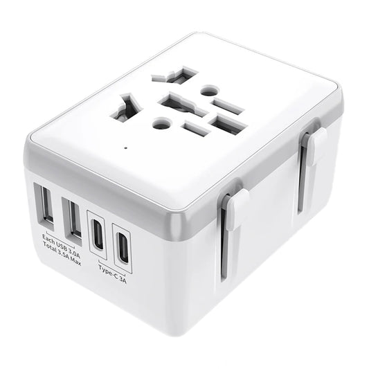 Techsuit HHt204A Travel Network Charger, 15W, 3A, 2 x USB-A - 2 x USB-C, White