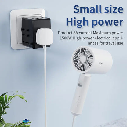 Techsuit HHT904-B1 Travel Network Charger, 15W, 3A, 3 x USB-A - 1 x USB-C, Black