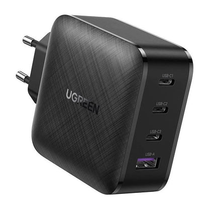 UGREEN CD104 Wall Charger, 65W, 3A, 1 x USB-A - 3 x USB-C, Black