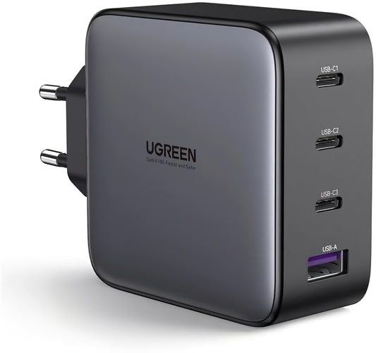 UGREEN CD226 Power Adapter, 100W, 3A, 1 x USB-A - 3 x USB-C, Black