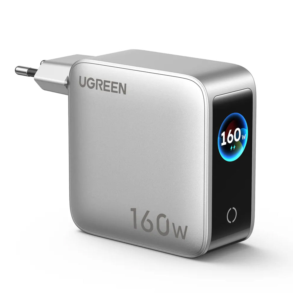 UGREEN Nexode Pro X774 (65637B) Display Wall Charger, 160W, 5A, 1 x USB-A - 4 x USB-C, Gray