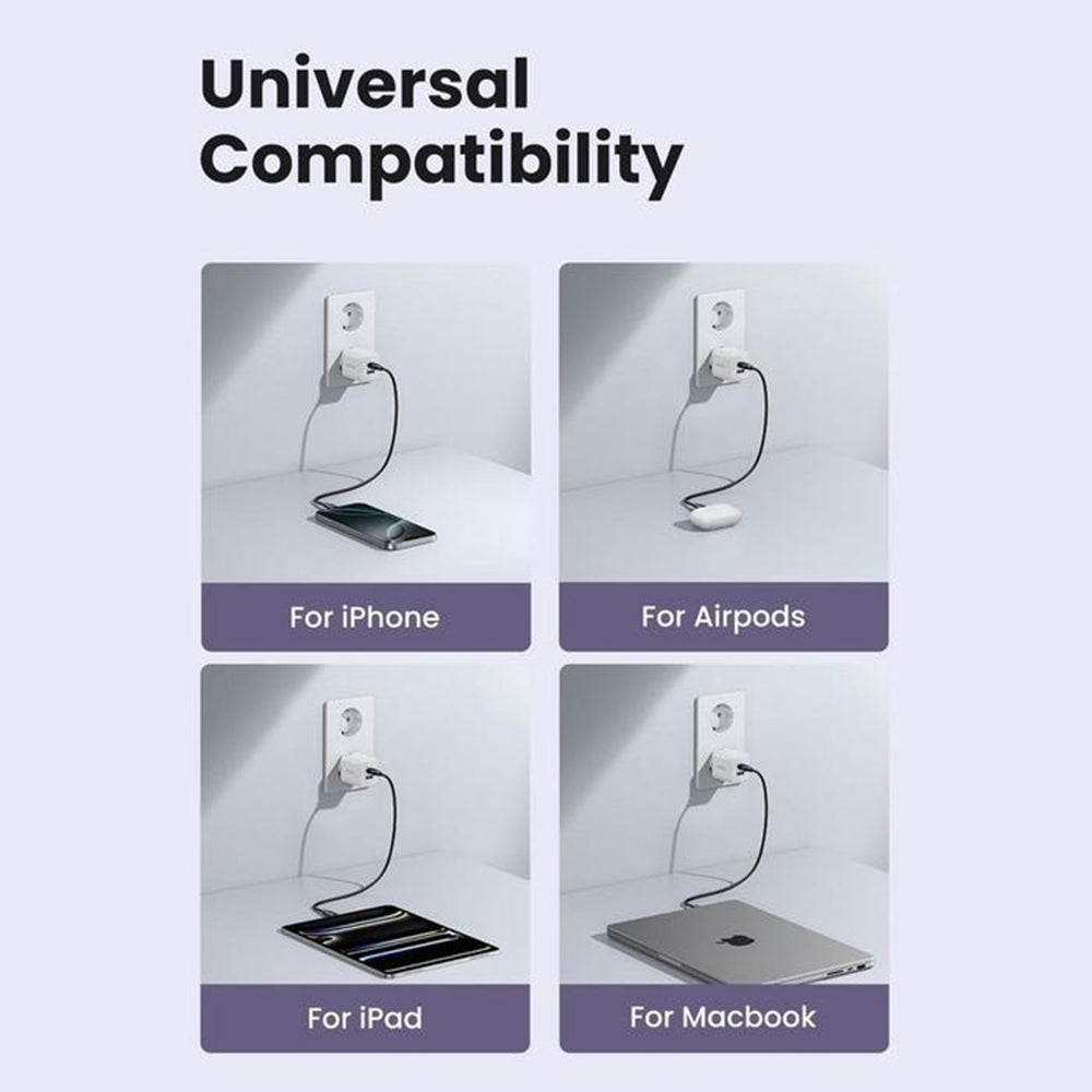 UGREEN X516 Network Charger, 30W, 3A, 1 x USB-A - 1 x USB-C, Pink