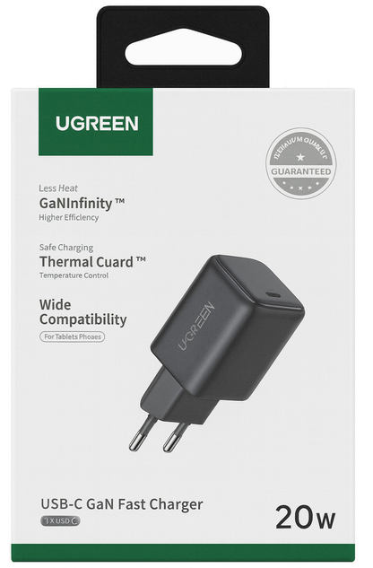 UGREEN X517 Network Charger, 25W, 3A, 1 x USB-C, Black