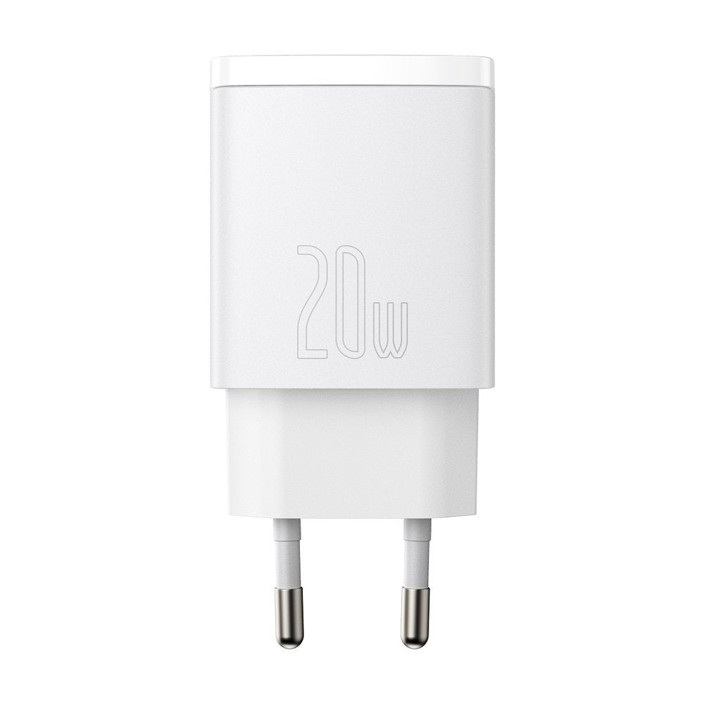 Baseus Compact Network Charger, 20W, 3A, 1 x USB-A - 1 x USB-C, White CCXJ-B02