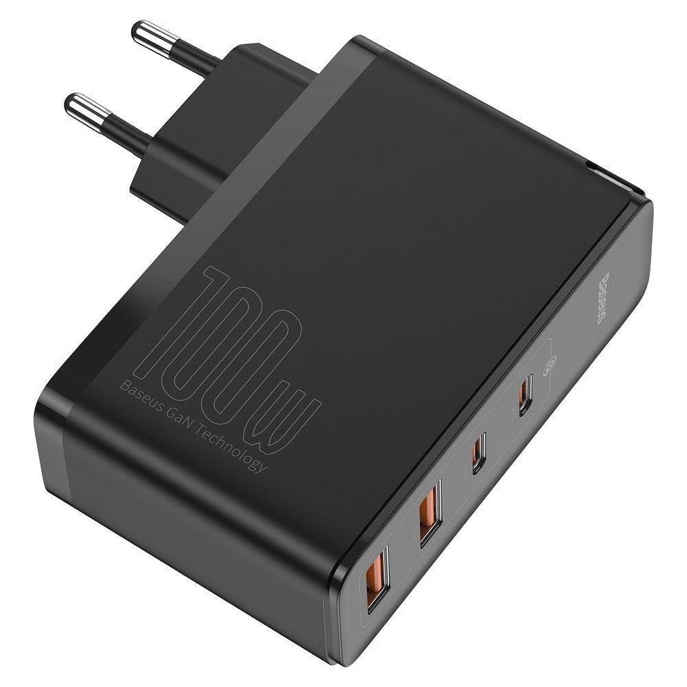 Baseus GaN2 Pro Power Adapter, 100W, 5A, 2 x USB-A - 2 x USB-C, Black CCGAN2P-L01