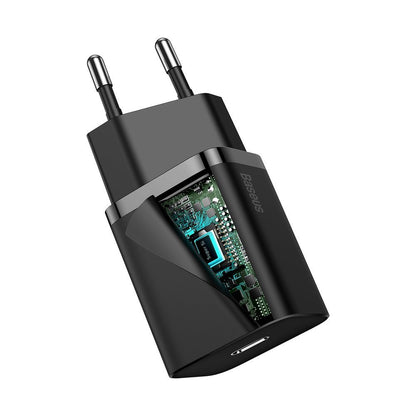 Baseus Super Si Network Charger, 20W, 3A, 1 x USB-C, Black CCSUP-B01