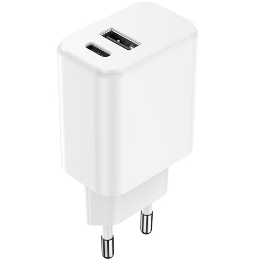 Setty Power Adapter, 20W, 3A, 1 x USB-A - 1 x USB-C, White