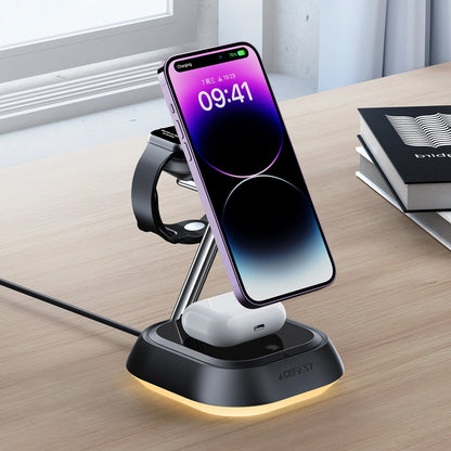 Acefast E16 3in1 Wireless Network Charger, 15W, 1.67A, Black